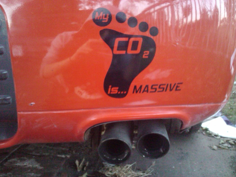 My carbon foot print is massive decal