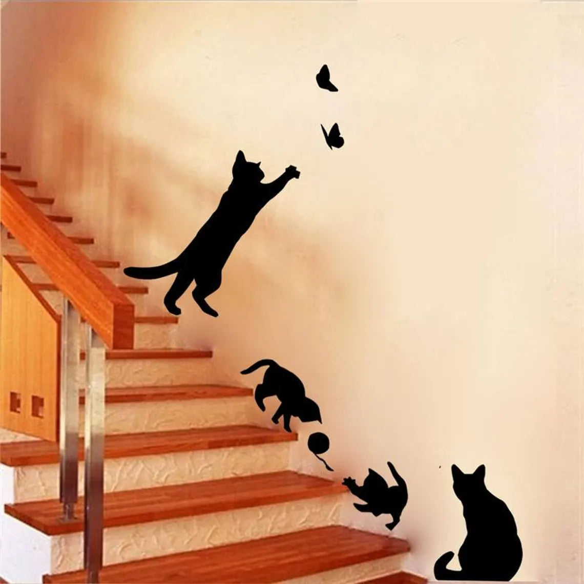 Cat Butterfly Ball wall art decal
