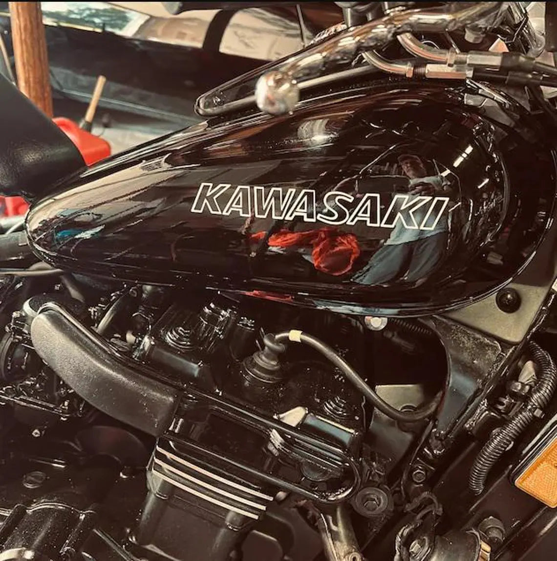 KM90 Vintage Kawasaki set x2 tank decals