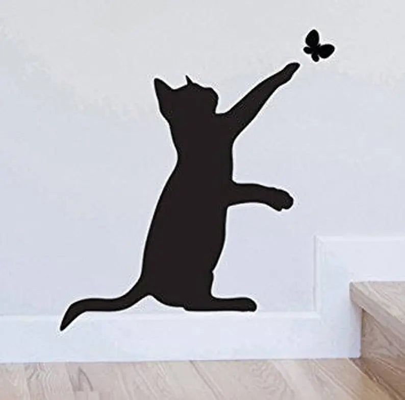 Cat Butterfly wall art type 1 decal