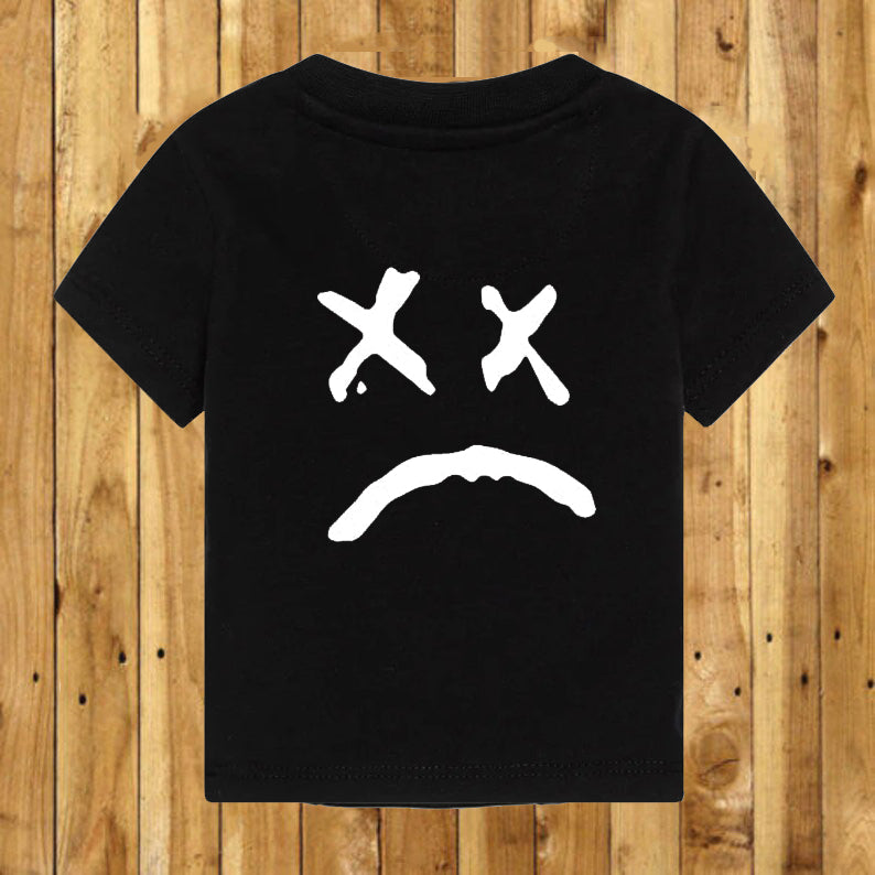 Lil peep sad face T-shirt black