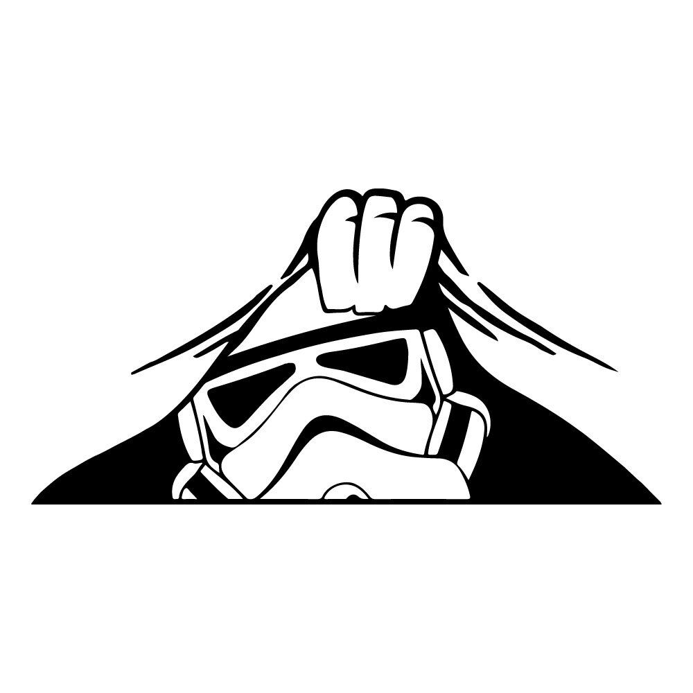 Storm trooper peeking decal