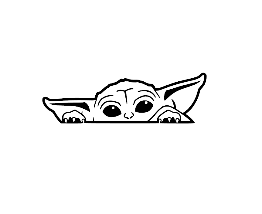 Yoda Peeking Decal
